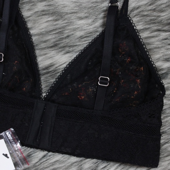 Topshop Black Lace Beaded Soft Bralette - Picture 4 of 5